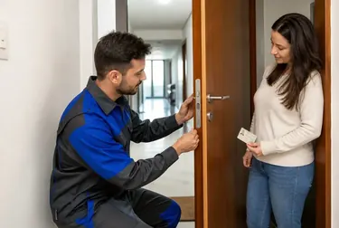 Chaveiro utilizando ferramentas para abrir uma porta em Atibaia.